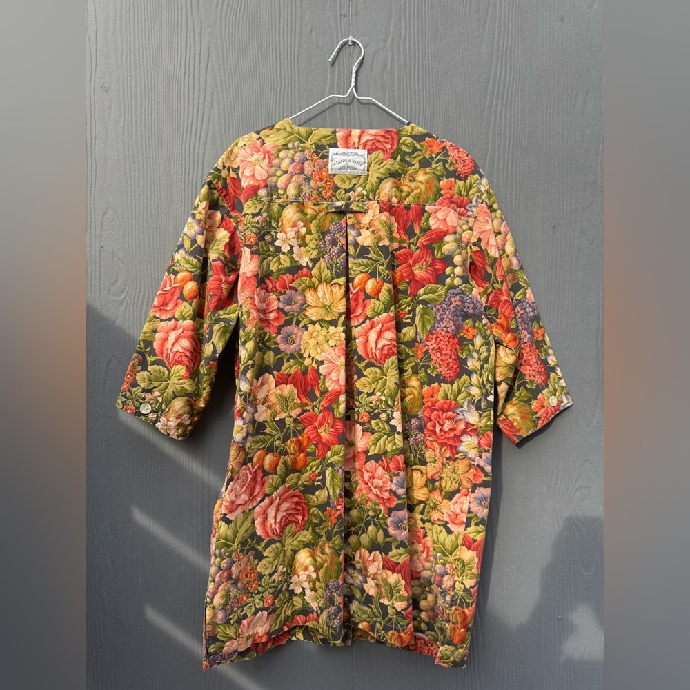 Gianna Rose 90s Floral Tapestry Utility Work Coat Size LG - Picture 8 of 16